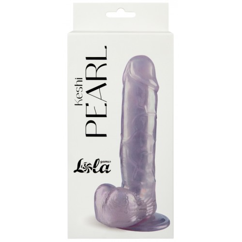 Перламутровый фаллос с мошонкой Keshi Pearl фиолетовый 19 см