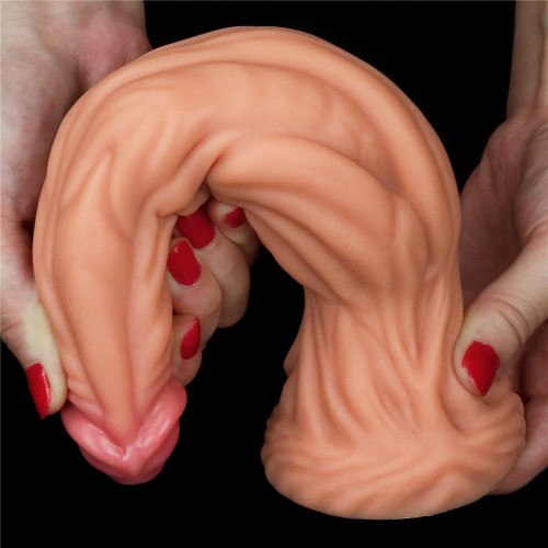 Реалистичный фаллоимитатор на присоске Dual layered Platinum Silicone Cock - Flesh 25 см