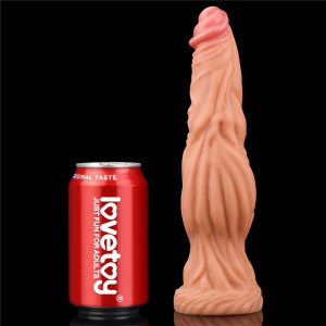 Реалистичный фаллоимитатор на присоске Dual layered Platinum Silicone Cock - Flesh 25 см (иной угол)