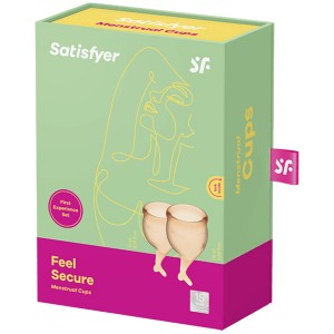 Менструальные чаши Satisfyer Feel Secure, оранжевый (иной угол)