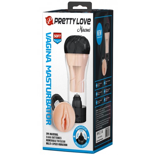 Мульти-скоростной мастурбатор-вагина в колбе Naomi