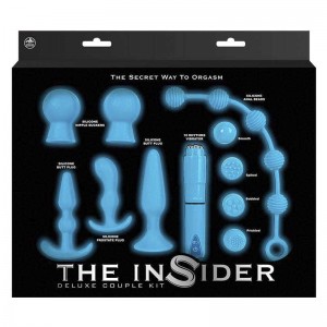 Набор игрушек для анальной стимуляции The Insider Set Deluxe Couple Kit голубой (иной угол)