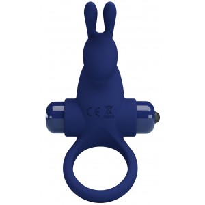 Эрекционное виброкольцо Pretty Love Vibrant Penis Ring I с клиторальным стимулятором синее (иной угол)