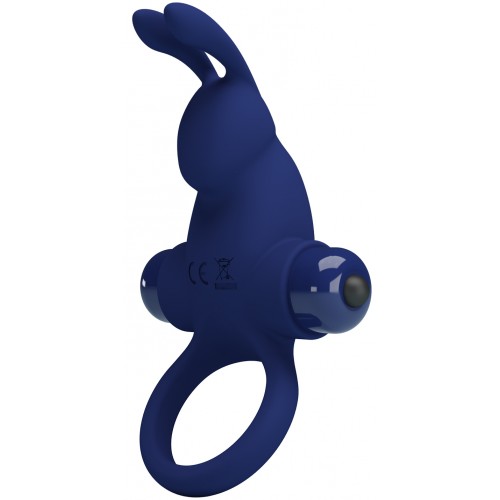 Эрекционное виброкольцо Pretty Love Vibrant Penis Ring I с клиторальным стимулятором синее