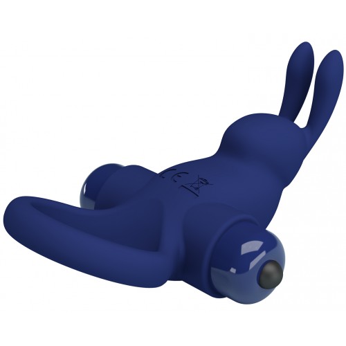 Эрекционное виброкольцо Pretty Love Vibrant Penis Ring I с клиторальным стимулятором синее