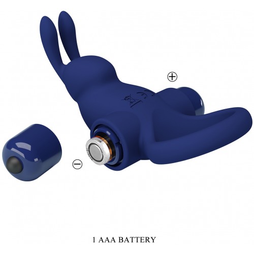 Эрекционное виброкольцо Pretty Love Vibrant Penis Ring I с клиторальным стимулятором синее