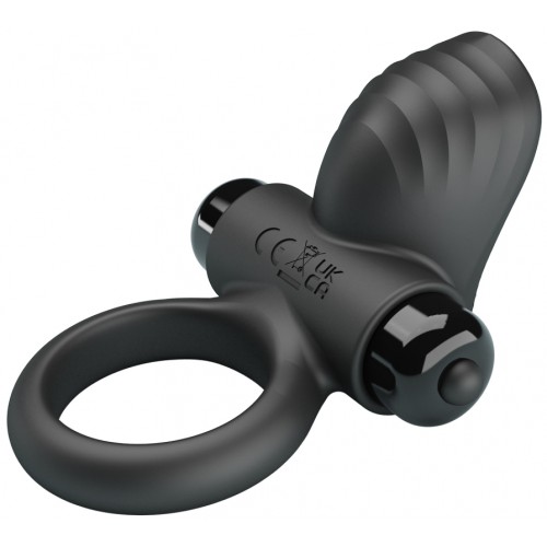 Эрекционное виброкольцо Pretty Love Vibrant Penis Ring Adrien черное