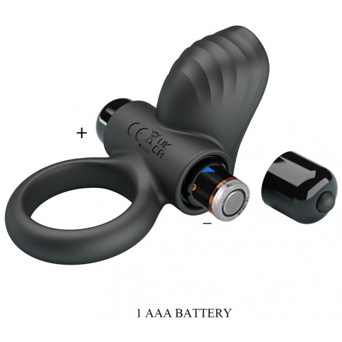 Эрекционное виброкольцо Pretty Love Vibrant Penis Ring Adrien черное