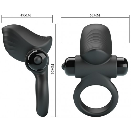 Эрекционное виброкольцо Pretty Love Vibrant Penis Ring Adrien черное