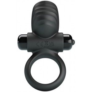 Эрекционное виброкольцо Pretty Love Vibrant Penis Ring Adrien черное (иной угол)