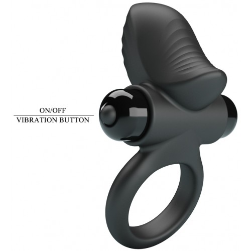 Эрекционное виброкольцо Pretty Love Vibrant Penis Ring Adrien черное