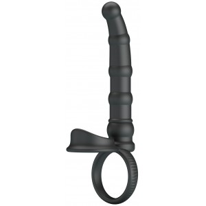 Вибронасадка для двойного проникновения с петлей на мошонку Pretty Love Tatum (иной угол)