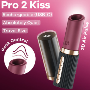 Вакуумно-волновой стимулятор-помада с вибрацией Satisfyer Pro 2 Kiss (иной угол)