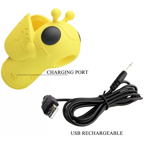 Насадка на палец Pretty Love Magic Bee с вакуумно-волновой стимуляцией