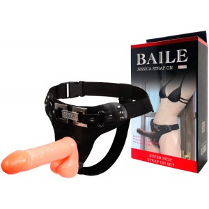 Страпон женский на мягких трусиках телесный 21 см