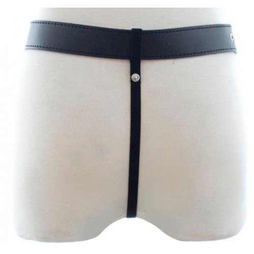 Трусы черные с кольцом на ремнях