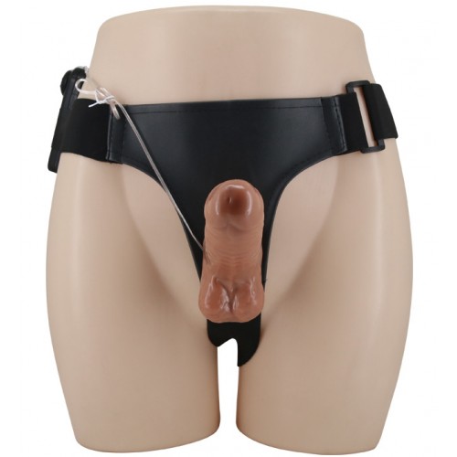 Вибрострапон-мулат с реалистичной насадкой Realdeal Penis Strap On 16 см