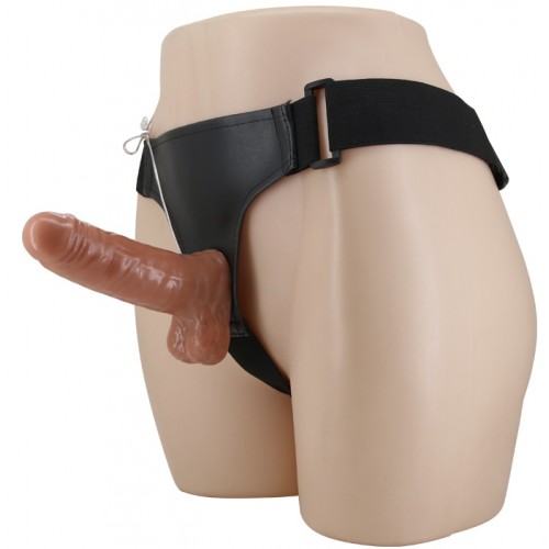 Вибрострапон-мулат с реалистичной насадкой Realdeal Penis Strap On 16 см