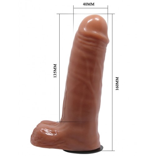 Вибрострапон-мулат с реалистичной насадкой Realdeal Penis Strap On 16 см