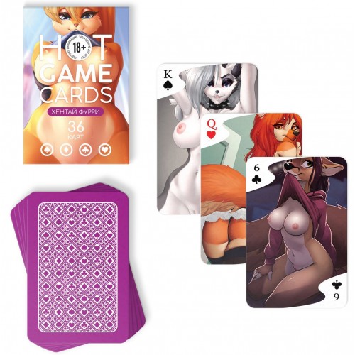 Эротические игральные карты Hot Game Cards Хентай Фурри 36 карт 18+