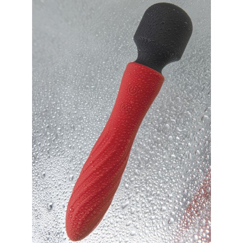 Двусторонний вибромассажер Black&Red by Toyfa, силикон, красный, 21 см