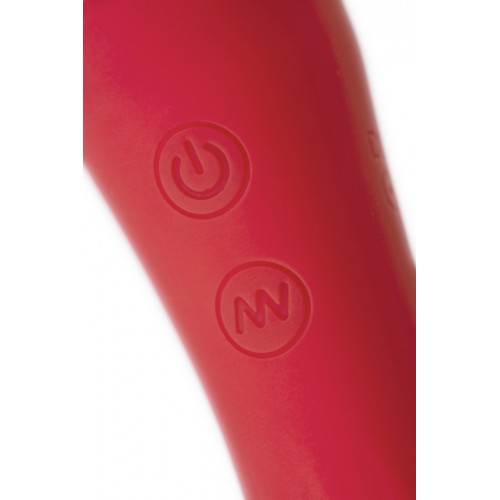 Двусторонний вибромассажер Black&Red by Toyfa, силикон, красный, 21 см