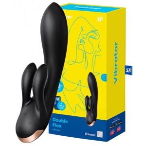 Смарт-вибратор Satisfyer Double Flex Connect App черный