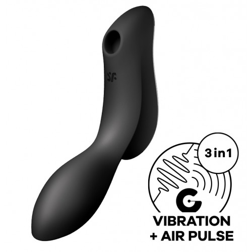 DEMO Вакуумный вибростимулятор для клитора и точки G Satisfyer Curvy Trinity 2 черный