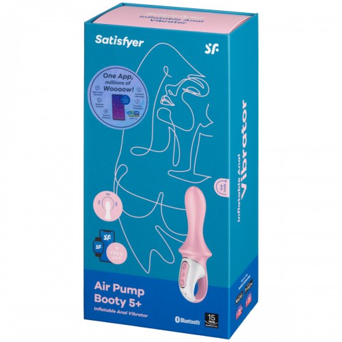 Расширяющийся анальный смарт-вибратор Satisfyer Air Pump Booty 5 розовый