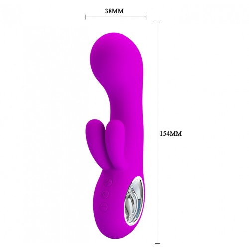 Перезаряжаемый вибратор Pretty Love Chris пурпурный с клиторальной стимуляцией