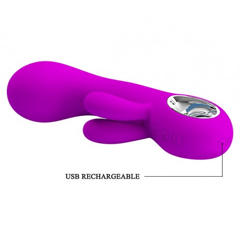 Перезаряжаемый вибратор Pretty Love Chris пурпурный с клиторальной стимуляцией