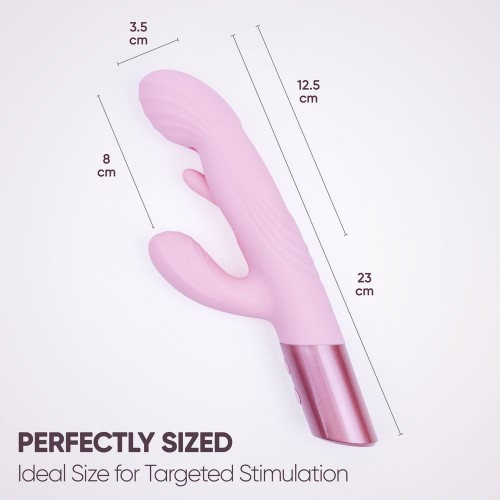 Розовый вибратор-пульсатор с клиторальным стимулятором и движущимся язычком для зоны G Selove Fluttery