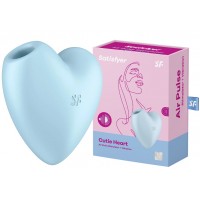 Вакуумно-волновой стимулятор с вибрацией Satisfyer Cutie Heart голубой