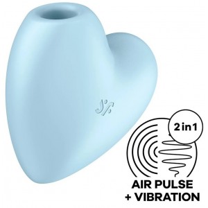 Вакуумно-волновой стимулятор с вибрацией Satisfyer Cutie Heart голубой Вакуумно-волновой стимулятор с вибрацией Satisfyer Cutie Heart голубой (иной угол)