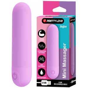 Перезаряжаемая вибропуля Pretty Love Stefan с 10 режимами вибрации лиловая