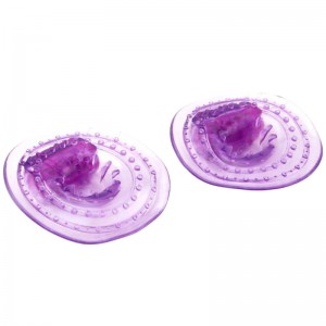 Вибронакладки на соски Pleasure Cupz фиолетовые (иной угол)