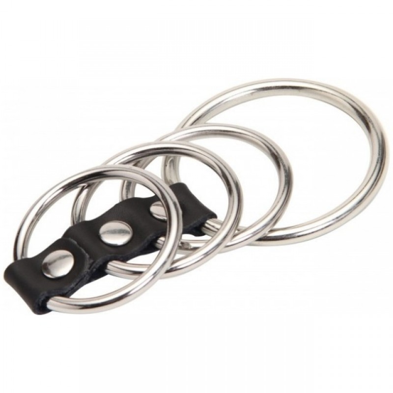 Хомут на пенис из четырех металлических колец