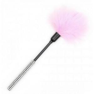Тиклер с розовыми перьями и стразами 27 см (иной угол)