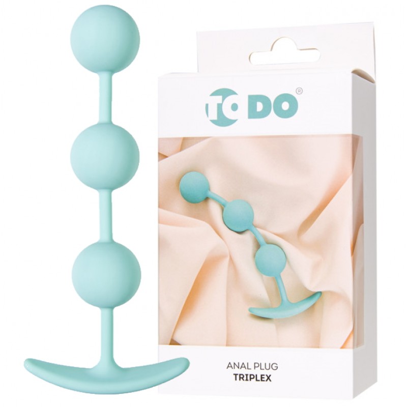 Анальная втулка ToDo by Toyfa Triplex, силикон, мятная, 15 см, Ø 2,5 см