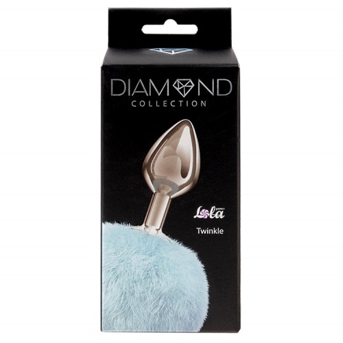 Анальная пробка с нежно-голубым хвостиком Diamond Twinkle
