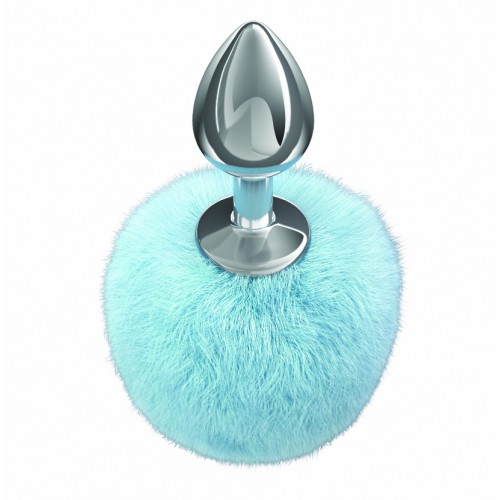 Анальная пробка с нежно-голубым хвостиком Diamond Twinkle