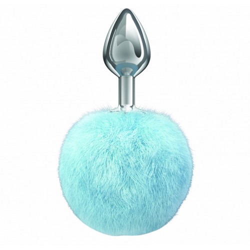 Анальная пробка с нежно-голубым хвостиком Diamond Twinkle