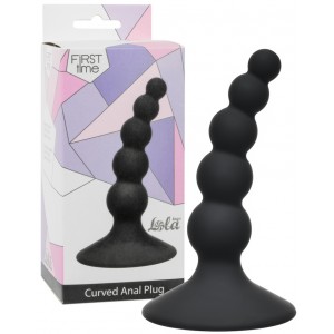 Анальная елочка на присоске First Time Ribbed Plug Black