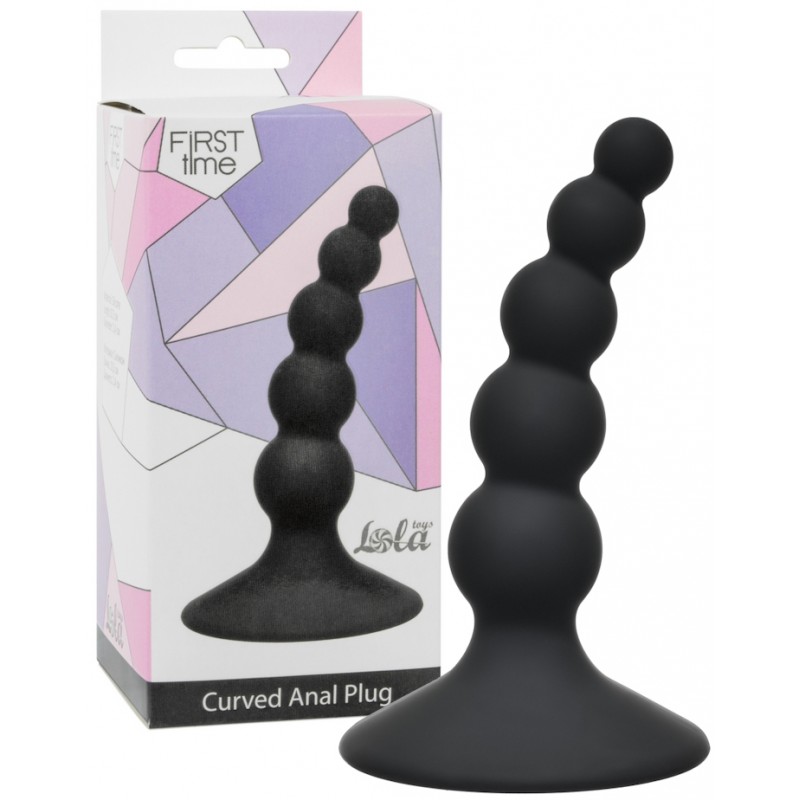 Анальная елочка на присоске First Time Ribbed Plug Black