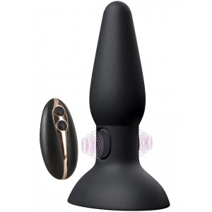Анальная втулка с вибрацией в основании и дистанционным пультом управления Black Velvets (иной угол)