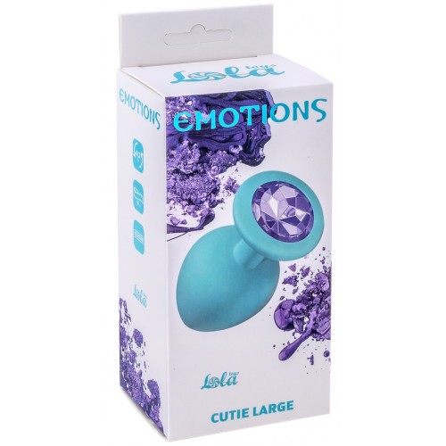 Анальная пробка Emotions Cutie Large Turquoise Light Purple Crystal