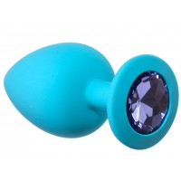 Анальная пробка Emotions Cutie Large Turquoise Light Purple Crystal