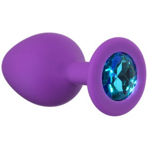 Анальная пробка Emotions Cutie Medium Purple light blue crystal