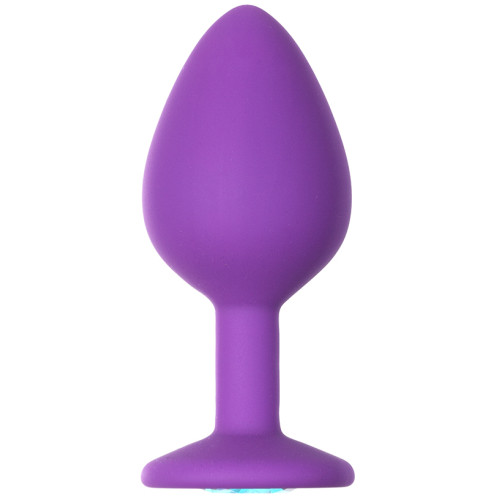 Анальная пробка Emotions Cutie Medium Purple light blue crystal