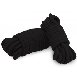 Бондажная веревка черная 20 метров (иной угол)